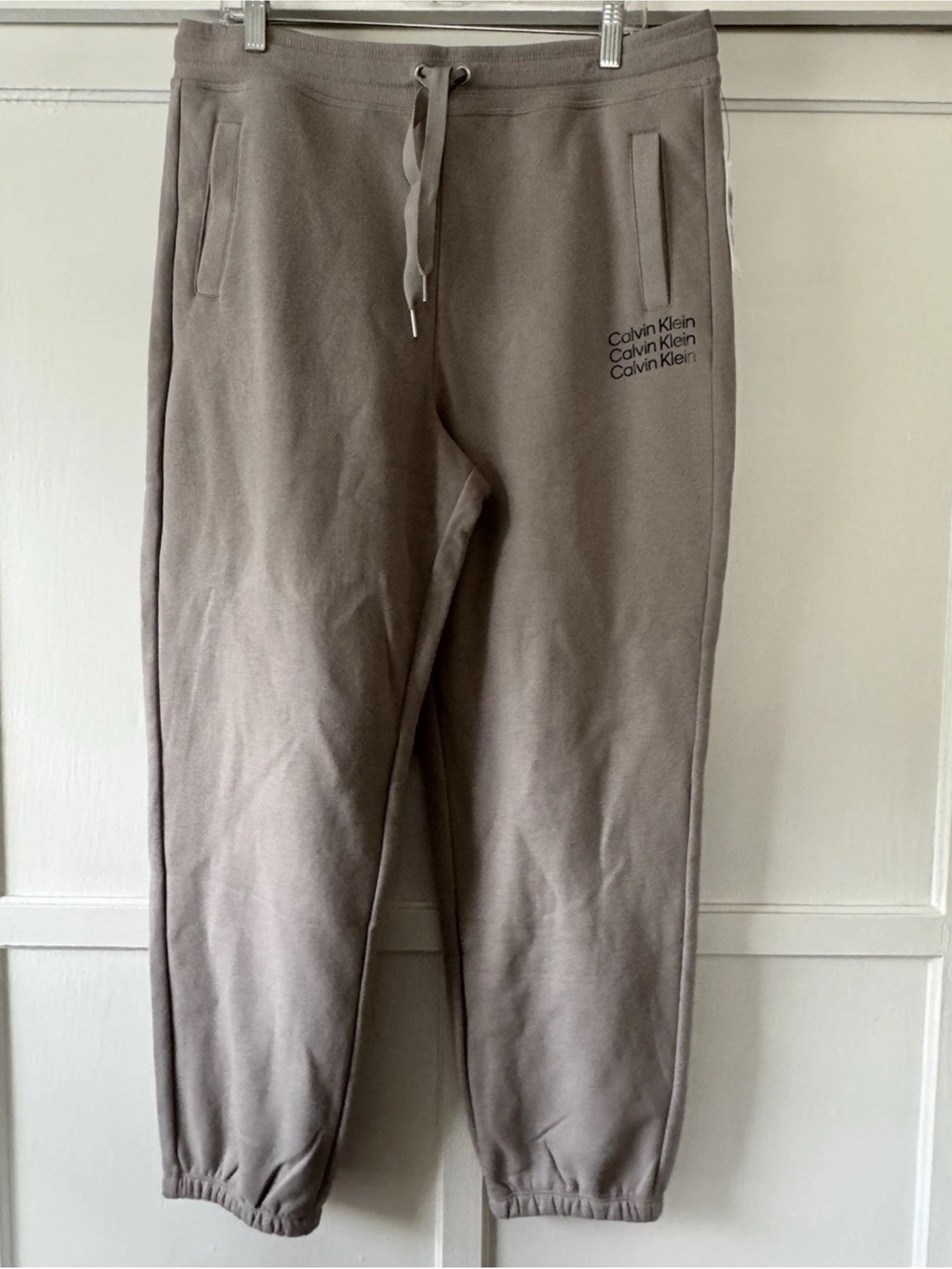 Calvin Klein Taupe Drawstring Jogger Sweatpants Sz XL